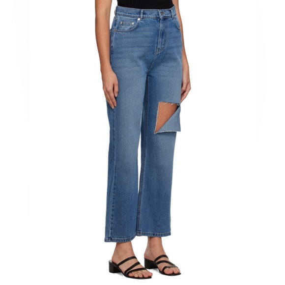 ROKH Blue Distressed Jeans Women’s Size 36 US 4 Regular - Picture 3 of 15